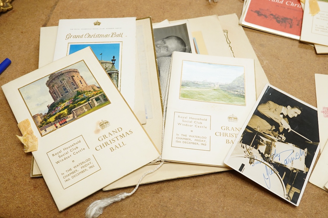 An extensive collection of signed programmes, primarily from 1950s Royal related events with a connection to Windsor Castle, the events include Royal Balls, concerts, Royal Ascot, etc., and containing autographs from pop